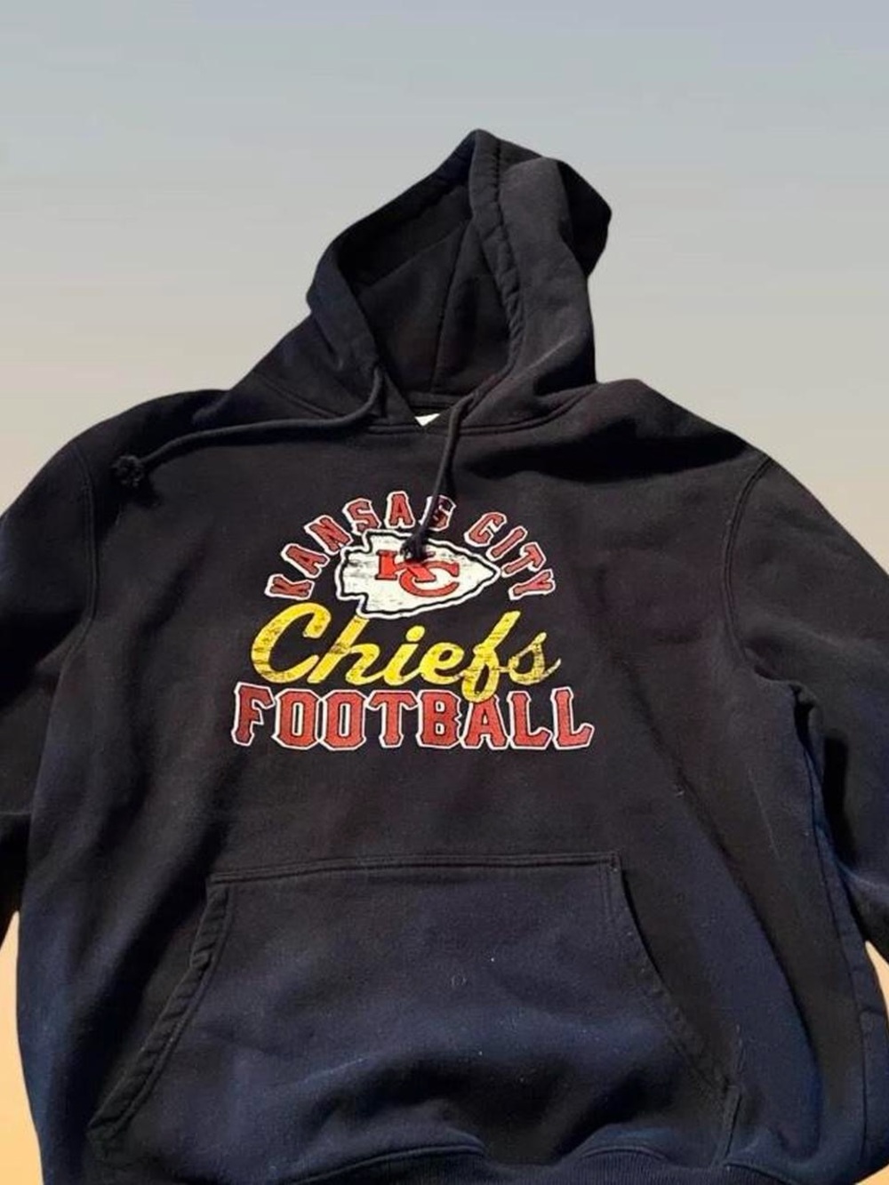 Majestic Black Kansas City Chiefs Logo Crewneck Sweatshirt